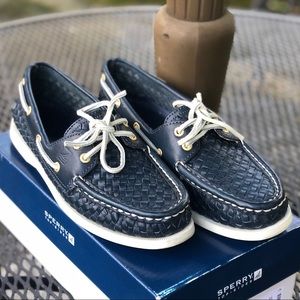 Sperry Bluefish Navy Woven Boat Shoes